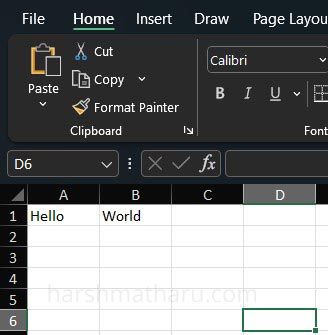 Simple exported Excel file